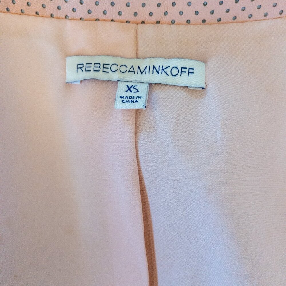 Rebecca Minkoff Blush Pink Perforated Lambskin Moto Jacket – 100% Leather XS - Picture 4 of 6